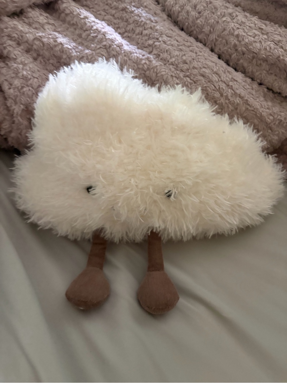 Jelltcat Plush Cloud Decorative Pillow with Brown Legs